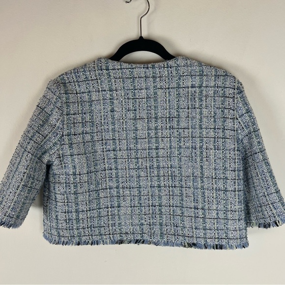 Maje 2 Piece Matching Tweed Short Sleeve Blazer Skort Pleaded Skirt Set Size 38 - Picture 10 of 16